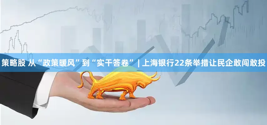 策略股 从“政策暖风”到“实干答卷” | 上海银行22条举措让民企敢闯敢投